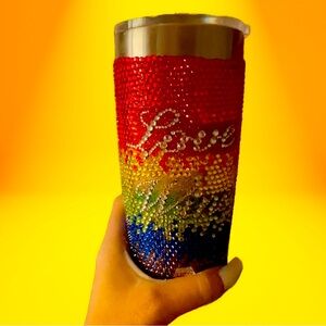 “Love Wins” bejeweled coffee mug